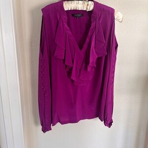 Nanette Lepore Pink Ruffled Blouse